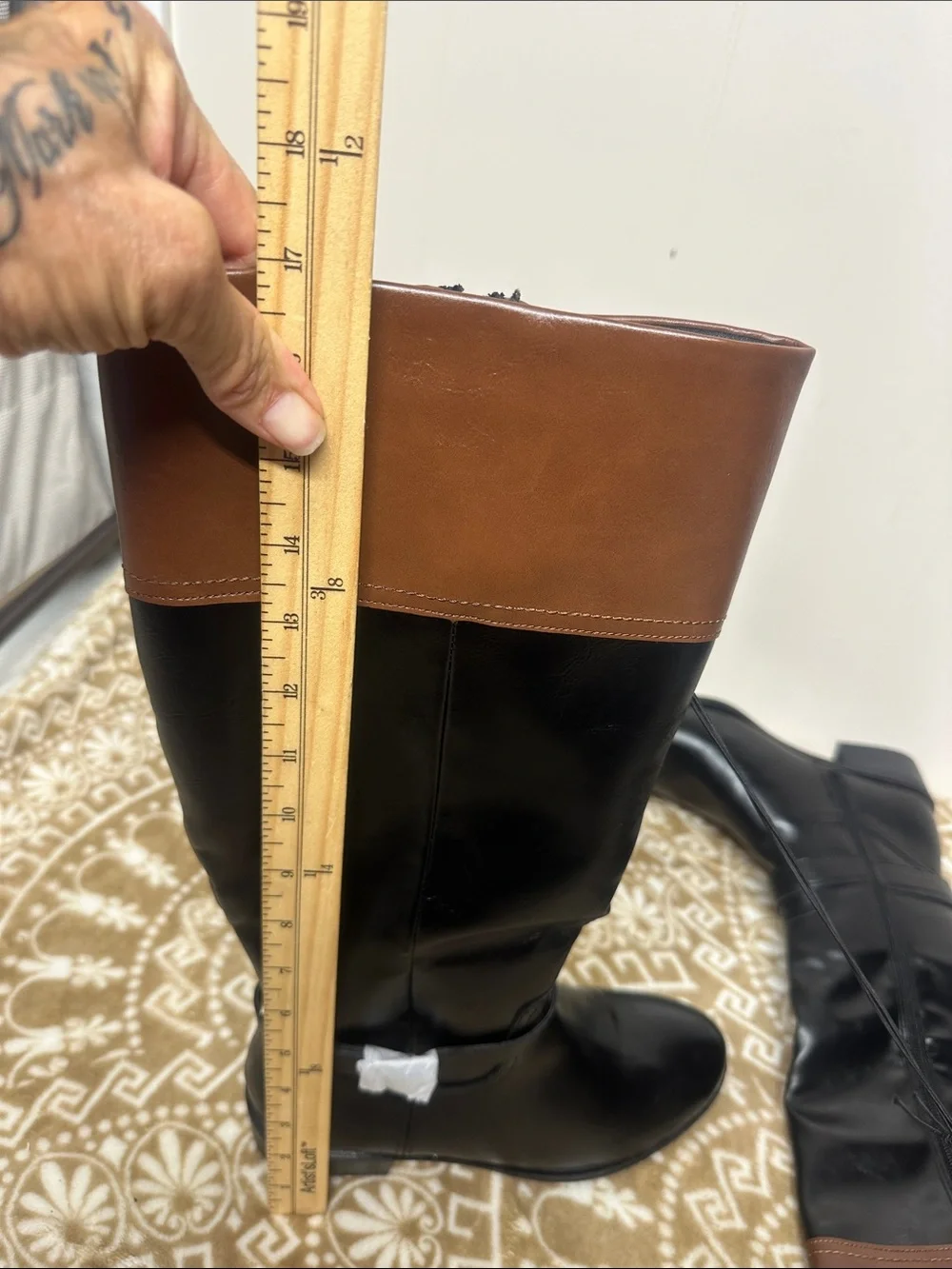 St. John's Bay Black and Brown Over-the-Knee Riding Boots